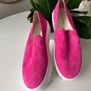 LISA VICKY PINK SUEDE PLATFORM SLIP ON SNEAKER SHOES SZ 8